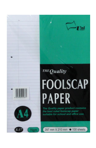 S37 A4 FOOLSCAP PAPER 70G 100'S